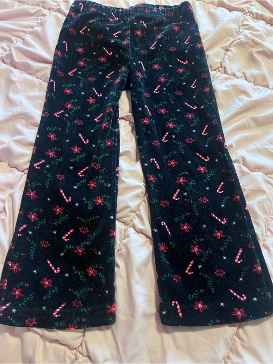 parisian kids Other - Vintage Parisian Kids Black Bottoms with Red Candy Cane & Green Holly Print